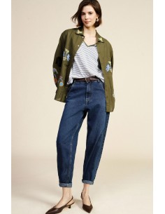 Dixie Balloon-jeans met omgeslagen broekspijpen en normale taille