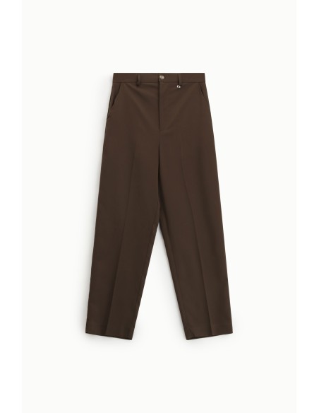Dixie cropped broek met hoge taille en vouw aan de voorkant