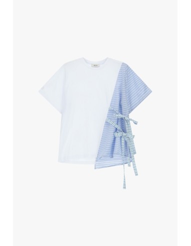 Asymmetrisch T-shirt met korte mouwen en strikken Dixie