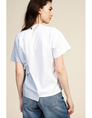 Asymmetrisch T-shirt met korte mouwen en strikken Dixie