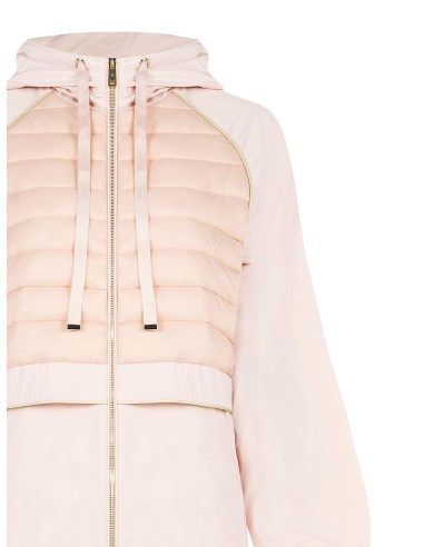 Manteau parka moyen en nylon avec capuche et détails rembourrés Rinascimento