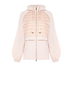 Manteau parka moyen en nylon avec capuche et détails rembourrés Rinascimento