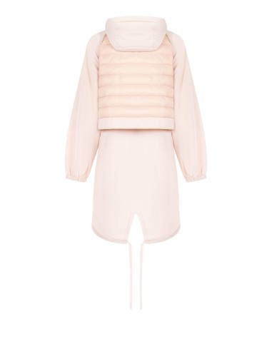 Manteau parka long en nylon avec capuche et détails rembourrés Rinascimento