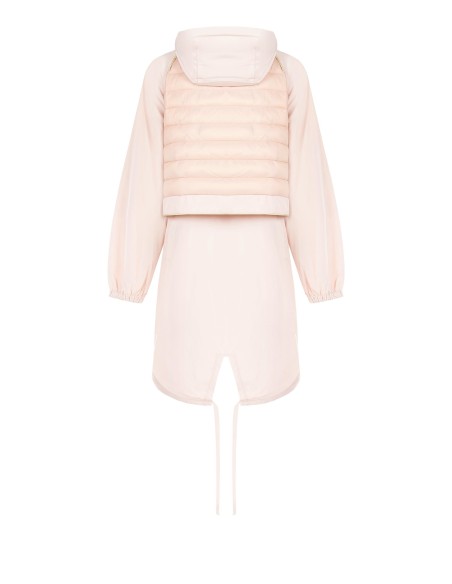 Manteau parka long en nylon avec capuche et détails rembourrés Rinascimento