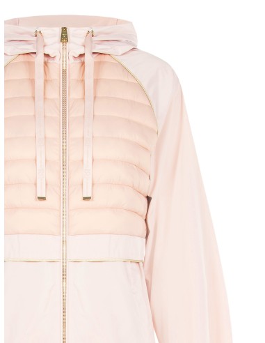 Manteau parka long en nylon avec capuche et détails rembourrés Rinascimento