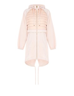 Lange nylon parka jas met capuchon en gewatteerde details van Rinascimento