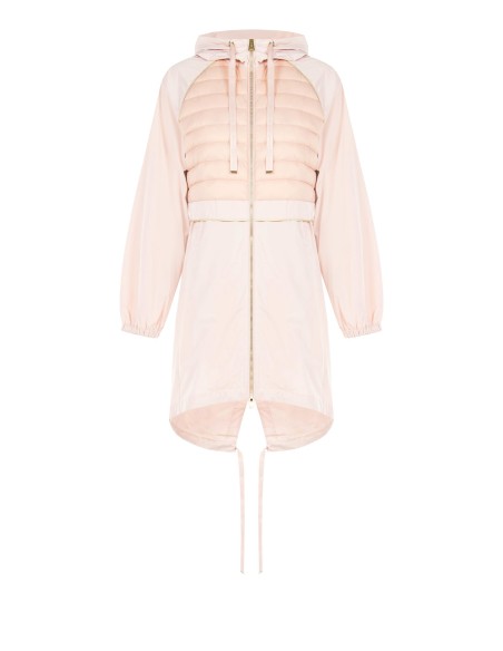 Manteau parka long en nylon avec capuche et détails rembourrés Rinascimento