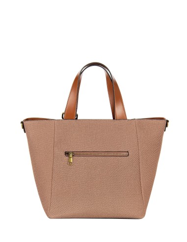 Maxi Canvas Shopper With Imitation Leather Trim and Removable Adjustable Strap Rinascimento
