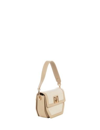 Sac à bandoulière en toile avec garniture en simili-cuir et sangle amovible Rinascimento