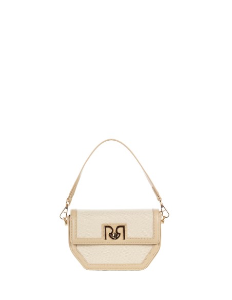 Sac à bandoulière en toile avec garniture en simili-cuir et sangle amovible Rinascimento