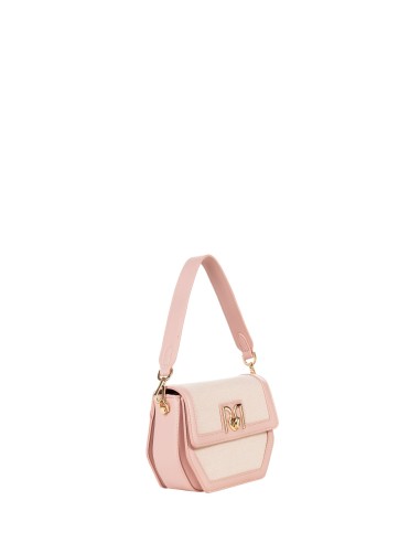 Sac à bandoulière en toile avec garniture en simili-cuir et sangle amovible Rinascimento