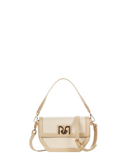Sac à bandoulière en toile avec garniture en simili-cuir et sangle amovible Rinascimento