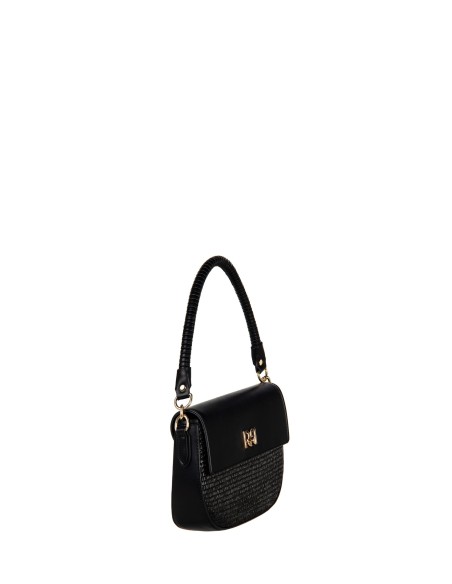 Sac à bandoulière en imitation cuir tressé effet paille avec bandoulière amovible et réglable Rinascimento