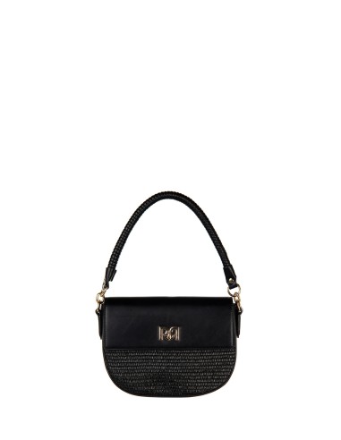 Sac à bandoulière en imitation cuir tressé effet paille avec bandoulière amovible et réglable Rinascimento