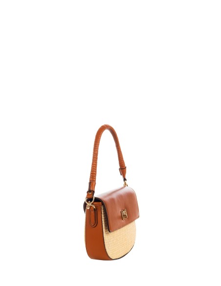 Sac à bandoulière en imitation cuir tressé effet paille avec bandoulière amovible et réglable Rinascimento