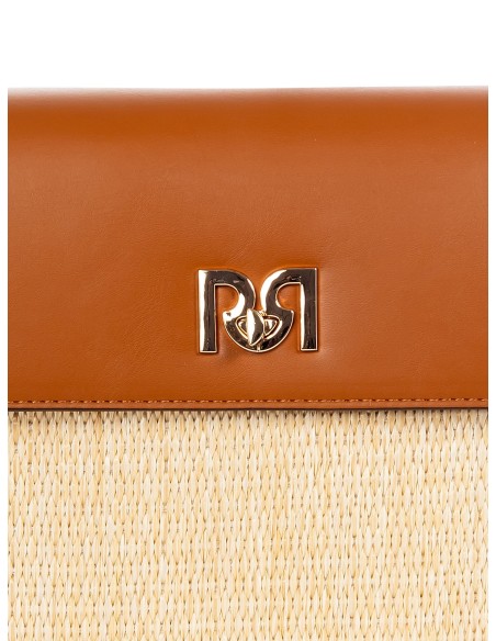 Sac à bandoulière en imitation cuir tressé effet paille avec bandoulière amovible et réglable Rinascimento