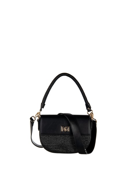 Sac à bandoulière en imitation cuir tressé effet paille avec bandoulière amovible et réglable Rinascimento