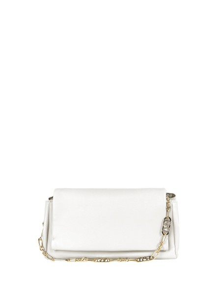 Sac à bandoulière en simili-cuir avec logo, poignée en chaîne et sangle réglable amovible Rinascimento