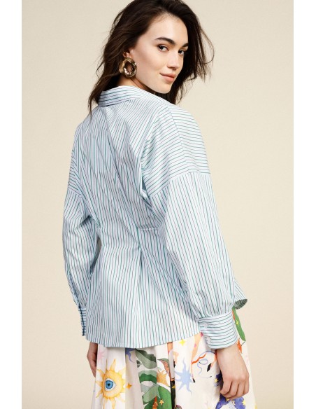 Gestreepte blouse met lange mouwen en knoopsluiting aan de voorkant Dixie