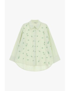 Chemise oversize à rayures et broderie florale Dixie 2