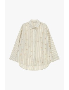 Chemise oversize à rayures et broderie florale Dixie
