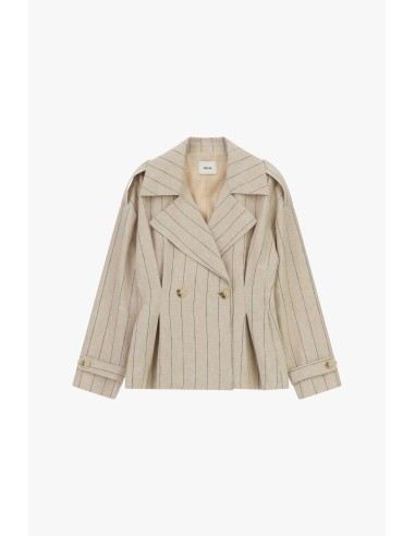 Blazer court croisé à rayures avec boutons Dixie