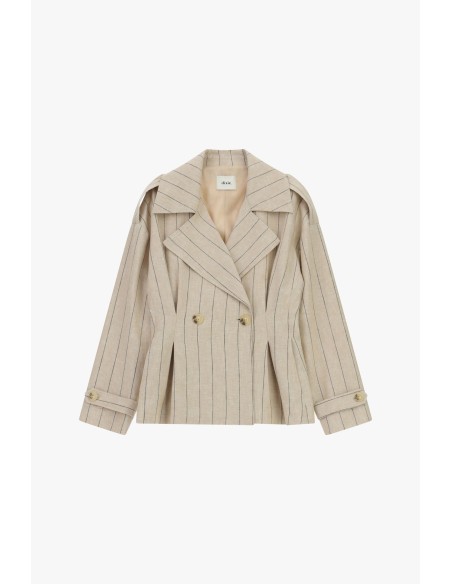 Blazer court croisé à rayures avec boutons Dixie