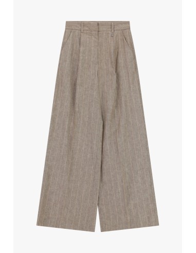 Pantalon palazzo rayé avec pinces et poches latérales Dixie