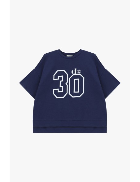 T-shirt large avec impression de numéros et fentes latérales Dixie