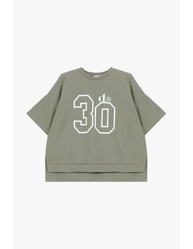 T-shirt large avec impression de numéros et fentes latérales Dixie