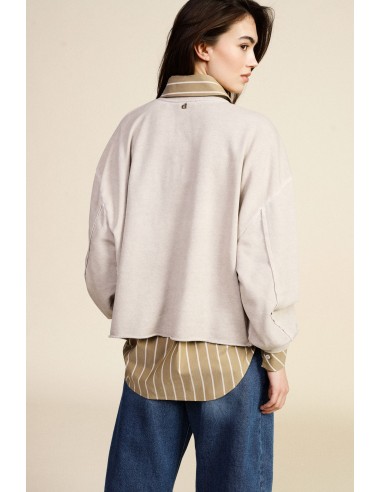 Ruime sweater met ronde hals en collegeprint aan de voorkant Dixie