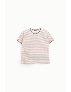 T-shirt rayé à ourlet arrondi Dixie 2