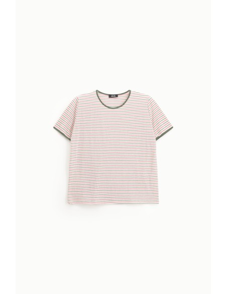 T-shirt rayé à ourlet arrondi Dixie