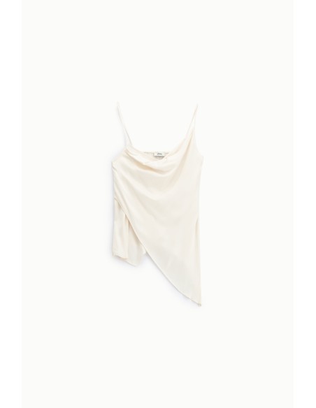 Top asymétrique avec drapé et bretelles fines Dixie
