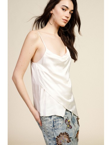 Top asymétrique avec drapé et bretelles fines Dixie