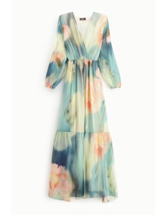 Robe longue imprimé floral col en V Dixie 2