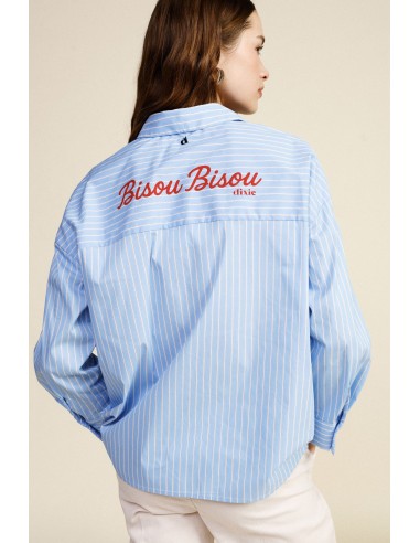 Chemise rayée avec poche et imprimé Dixie Phrase