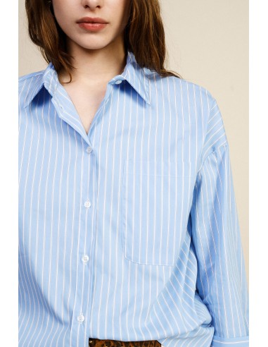 Chemise rayée avec poche et imprimé Dixie Phrase