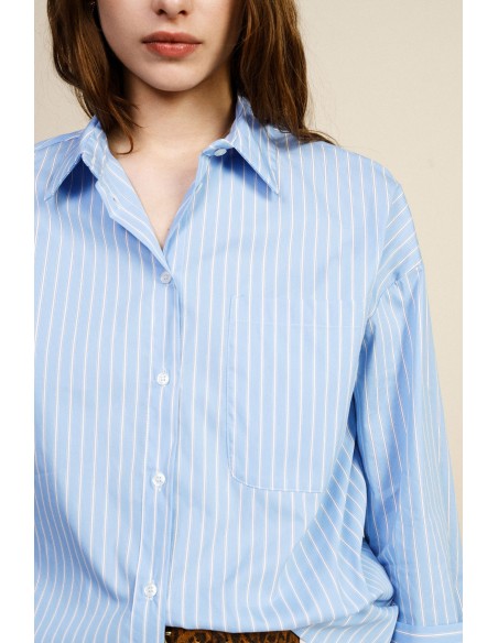 Chemise rayée avec poche et imprimé Dixie Phrase