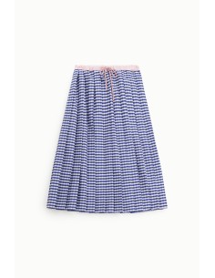Dixie midi-rok met hoge taille, plooien en trekkoord 2