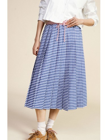 Jupe midi à taille haute avec plis et cordon de serrage Dixie