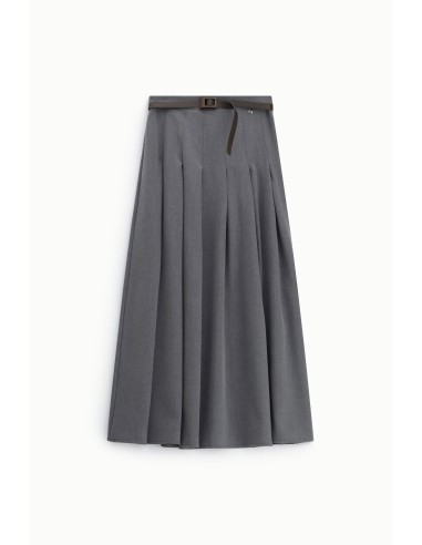 Jupe midi plissée avec ceinture étroite Dixie