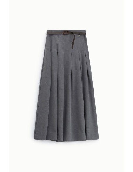 Jupe midi plissée avec ceinture étroite Dixie