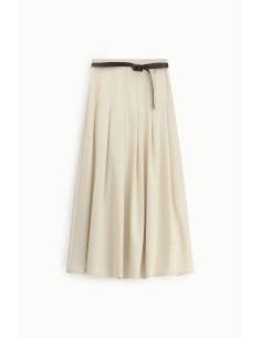 Jupe midi plissée avec ceinture étroite Dixie