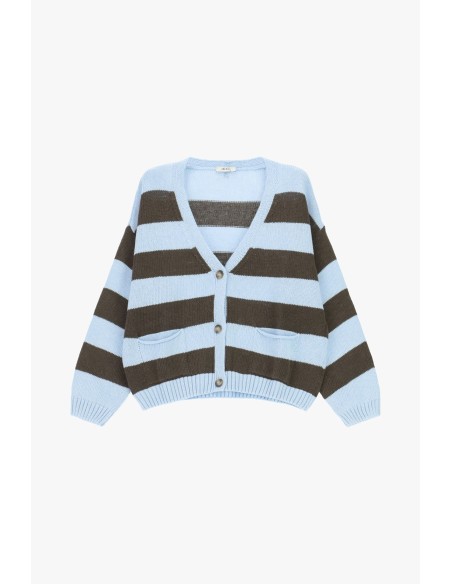 Cardigan rayé avec boutons et poches avant Dixie