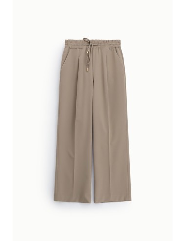 Pantalon palazzo à taille élastiquée avec pinces Dixie