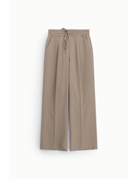 Pantalon palazzo à taille élastiquée avec pinces Dixie