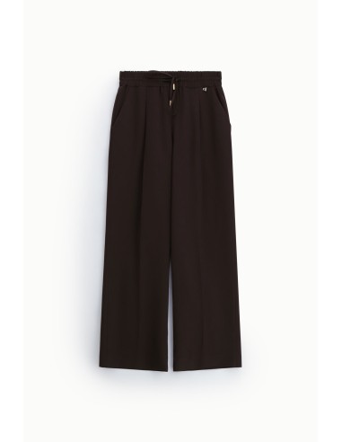 Pantalon palazzo à taille élastiquée avec pinces Dixie