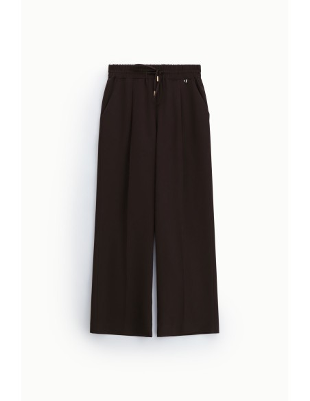 Dixie Palazzo-broek met elastische taille en plooien
