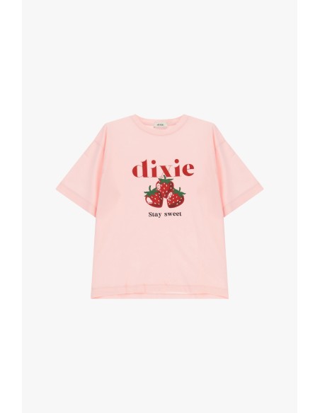 T-Shirt à manches courtes imprimé fraises et lettrage Dixie